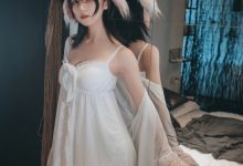 喵糖映画 VOL.139 白色私房睡裙-美图岛