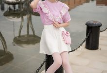 [SSA丝社] NO.009 小琪琪 超薄5D长筒袜街拍-美图岛