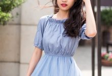 SIW斯文传媒 039 淡蓝清纯蓬袖双层纱仙女连身裙（蓉儿） [67P-127M]-美图岛