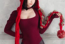 Ely_eee(ElyEE子) - 红色 KNITTING [52P-110MB]-美图岛