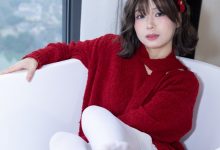 丝恋摄影 NO.010 泡芙-红色毛衣 小白裙 厚白丝袜 白色板鞋[228P+1V／3.13GB]-美图岛